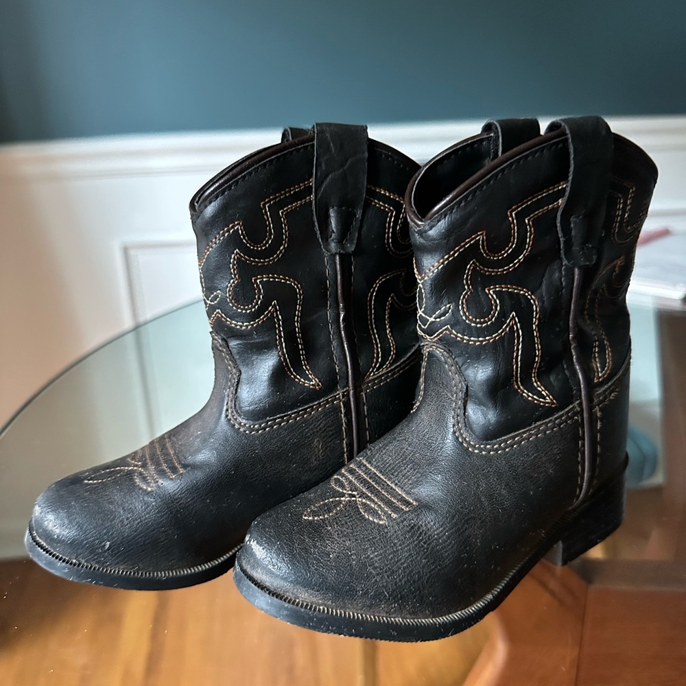 Kids Black Western Cowboy Boots - Classic Pull-On Style